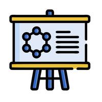 A presentation board with a diagram on it vector