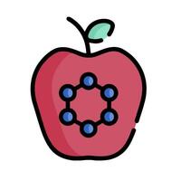 An apple with a molecule in the center vector