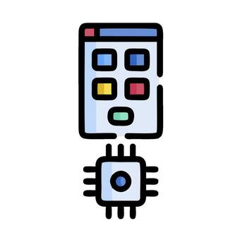 A computer with a keyboard and a mouse vector