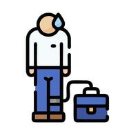A man with a briefcase and a water hose vector