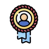 A medal with a person's face on it vector