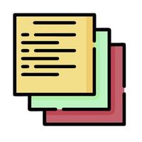 A stack of papers with a note on top vector