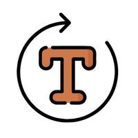 The t logo in a circle with an arrow pointing to it vector