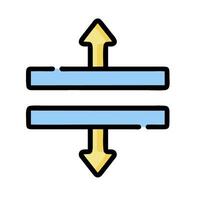 A blue and yellow arrow pointing to the right vector