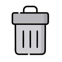 A trash can icon on a white background vector