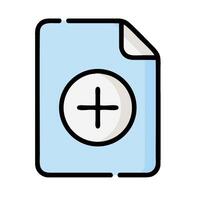 A file folder with a plus sign on it vector