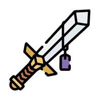 A sword with a tag on it vector