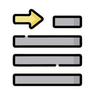 A line of paper with an arrow pointing to the right vector