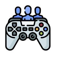 A game controller with two people sitting on it vector