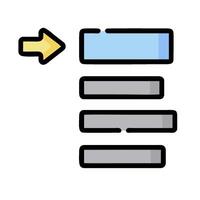 A flat icon of a page with an arrow pointing to it vector