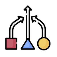 A diagram of a triangle and a circle vector