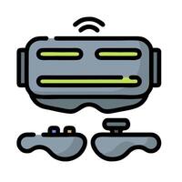 A virtual reality headset and a controller vector
