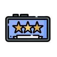 A five star rating icon on a white background vector