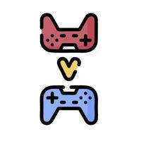 Two game controllers with the word game written on them vector