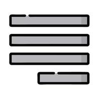 A black and white icon of a bar with four lines vector