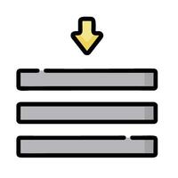 A file icon with a yellow arrow pointing down vector