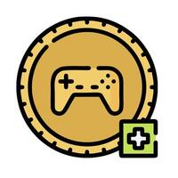 A game controller icon with a plus sign vector