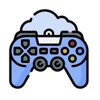 A game controller with a cloud in the middle vector