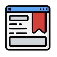 A web page with a red ribbon icon vector