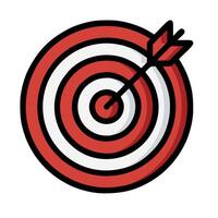 A red and white dart in the center of a target vector