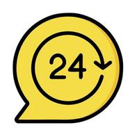 24 hours 24 hours icon illustration vector