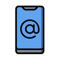 An email icon on a phone vector