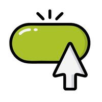 A green pill with an arrow pointing to it vector