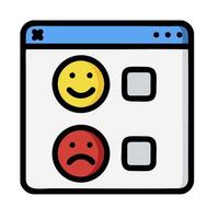A smiley face and a sad face on a computer screen vector