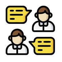 Three people with speech bubbles on a white background vector