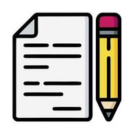 A pencil and paper icon on a white background vector