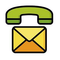 An envelope and phone icon vector