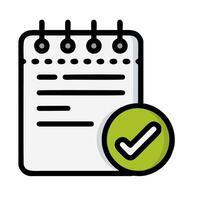 Checklist icon with check mark and pen vector
