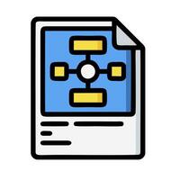 A document with a diagram on it vector