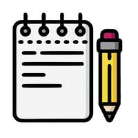 Notebook and pencil icon illustration design vector