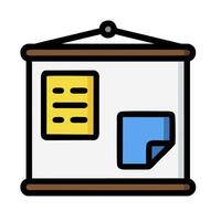 A whiteboard with a note and a piece of paper vector