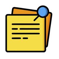 A yellow folder with a magnifying glass and a paper vector