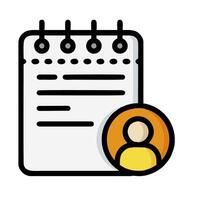 A person is sitting in front of a notepad and a pen vector