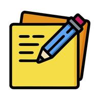 A yellow folder with a pen and paper vector