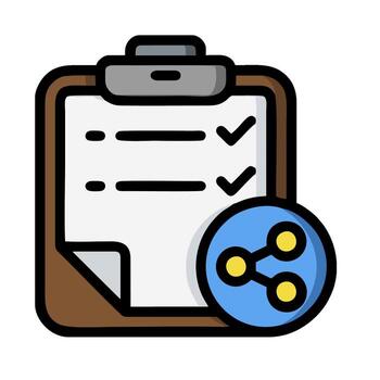 Clipboard icon with a checkbox and a circle icon vector