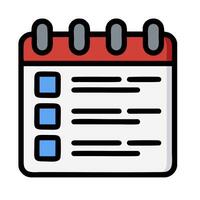 A calendar icon with a check box on it vector