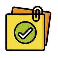 A yellow folder with a check mark on it vector