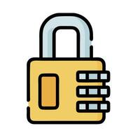 A lock icon with a key inside vector