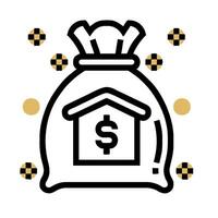 Money bag icon with dollar sign vector