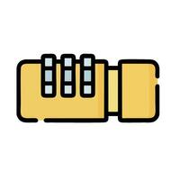 A yellow lock with a key on it vector