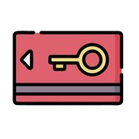A key and a red wallet icon vector