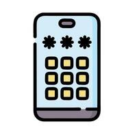 A calculator with four buttons on the front vector