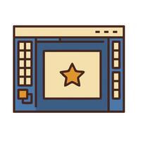 A star on a computer screen with a star icon vector