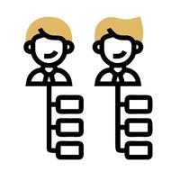 Two people are standing next to each other, one is holding a book vector
