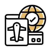 A globe, a passport and a plane vector
