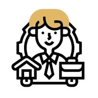 A man with a house and a briefcase vector